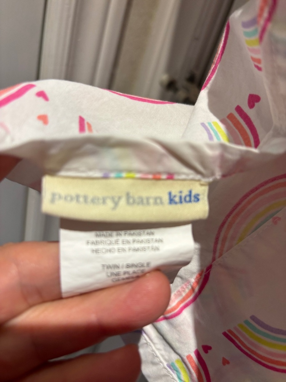 Pottery Barn Kids Rainbow Cloud Flat Sheet - Full - Organic Cotton